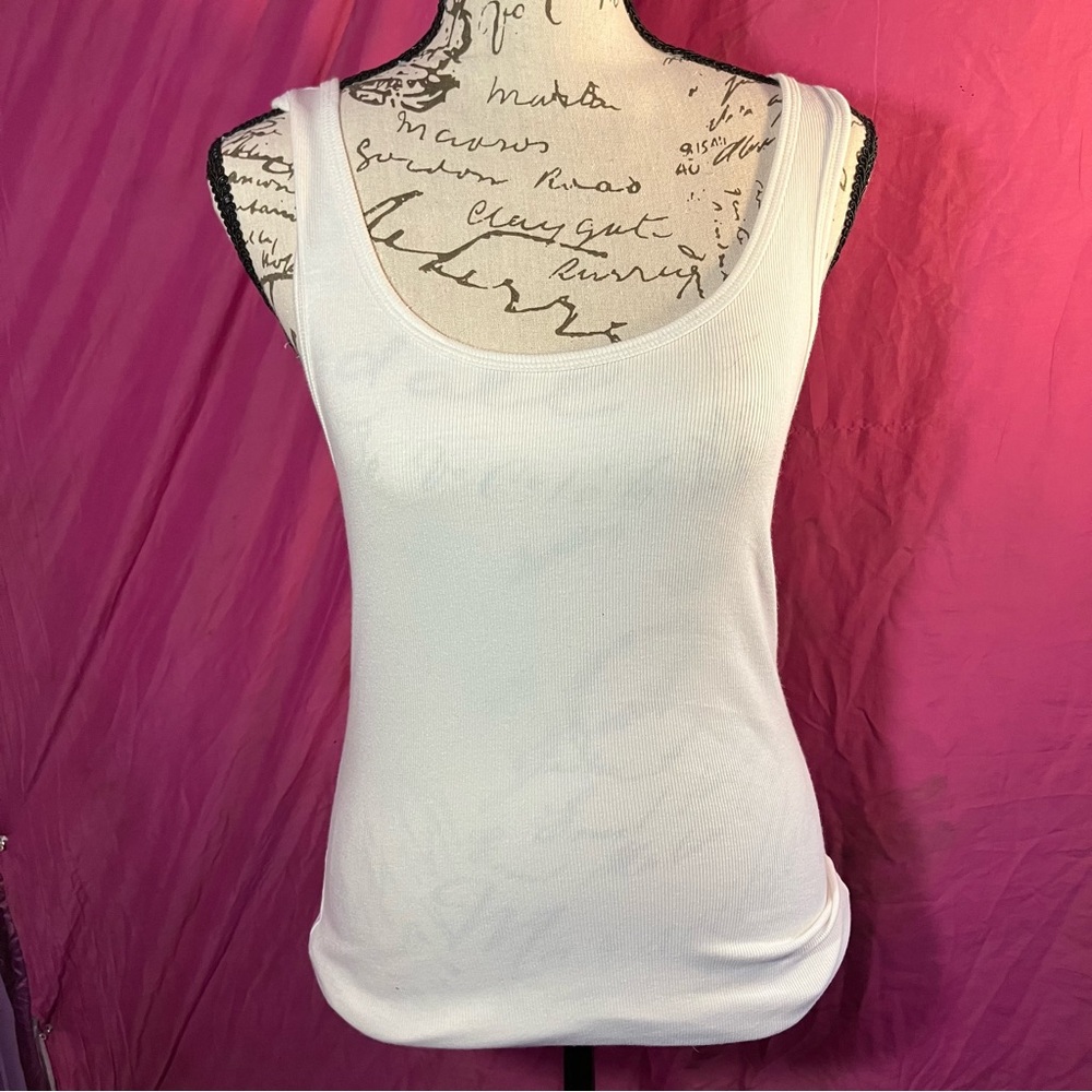 Time and Tru Classic White Tank Top